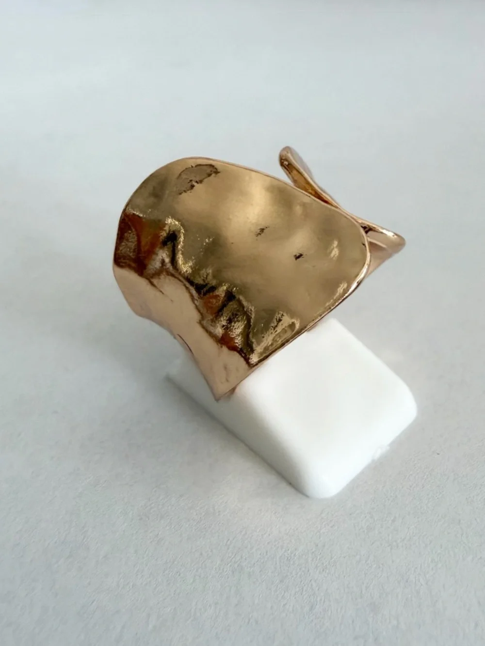 BNIB - Gold Organic Textured Wave Open Statement Ring